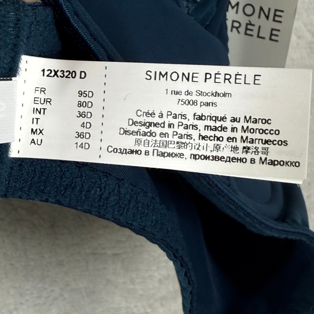 Simone Perele Prestige Blue Full Cup Support Bra 12X320 Embroidered Lace 36D NEW - Picture 4 of 12